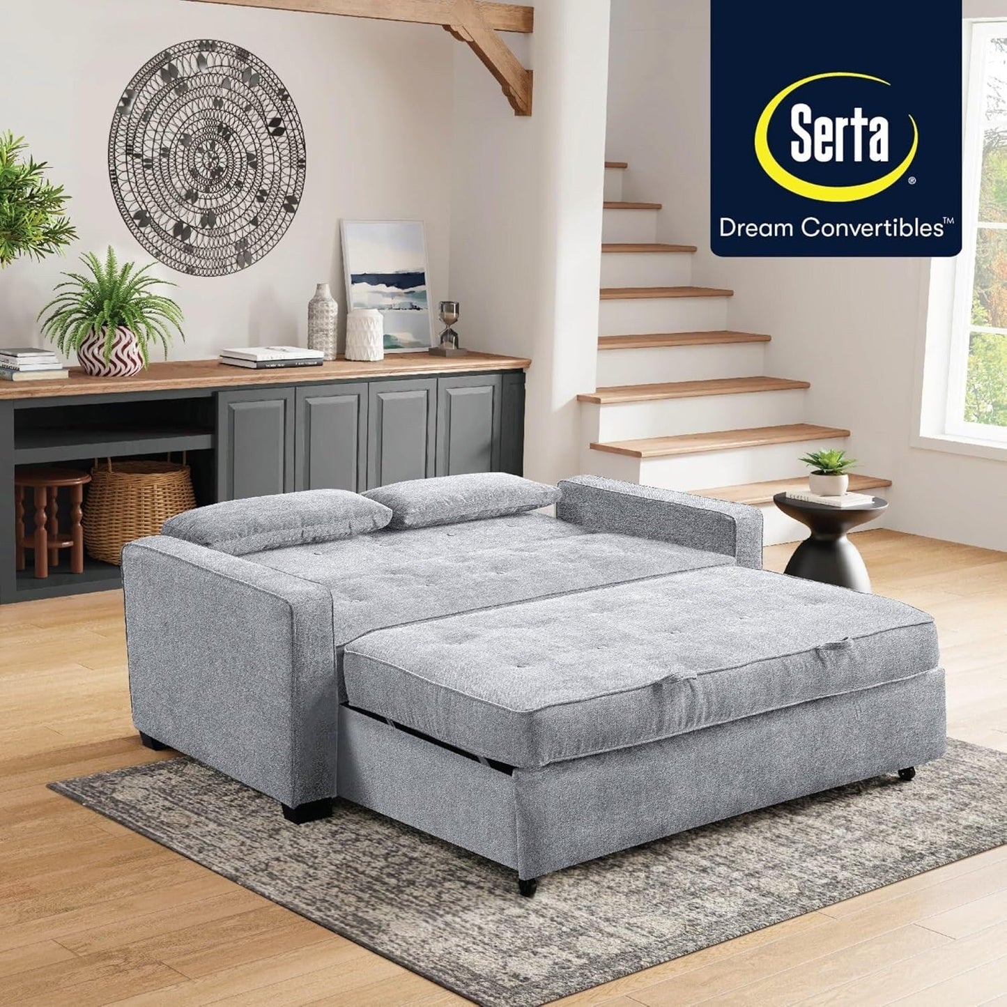 Java Queen Microfiber Loveseat with Pull-Out Sleeper - Convertible Sofa Bed for Living Room & Guest Room