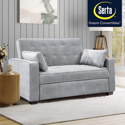 Java Queen Microfiber Loveseat with Pull-Out Sleeper - Convertible Sofa Bed for Living Room & Guest Room