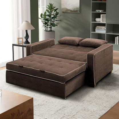 Java Queen Microfiber Loveseat with Pull-Out Sleeper - Convertible Sofa Bed for Living Room & Guest Room