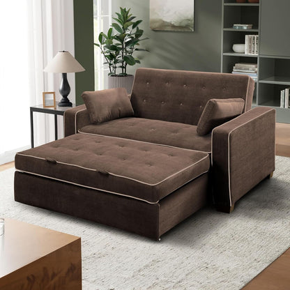 Java Queen Microfiber Loveseat with Pull-Out Sleeper - Convertible Sofa Bed for Living Room & Guest Room