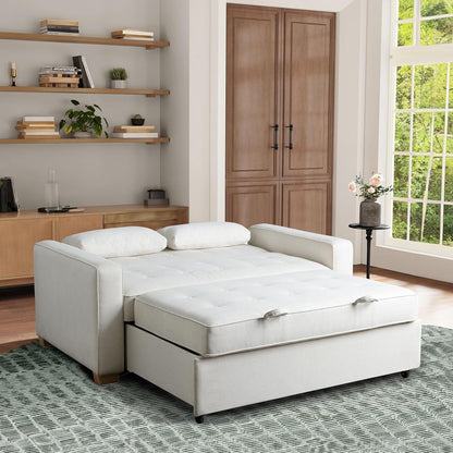 Java Queen Microfiber Loveseat with Pull-Out Sleeper - Convertible Sofa Bed for Living Room & Guest Room