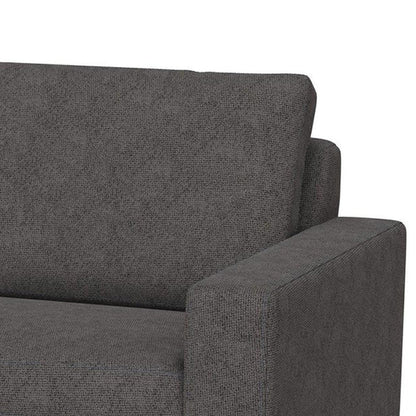 Jeni Sofa, 2 Throw Pillows, Modern 90 Inch Dark Gray Polyester Seat