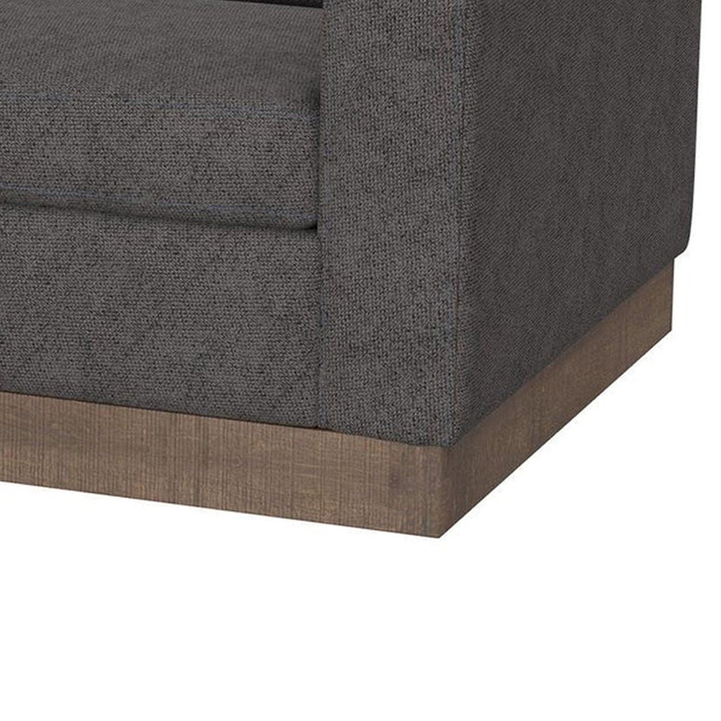 Jeni Sofa, 2 Throw Pillows, Modern 90 Inch Dark Gray Polyester Seat