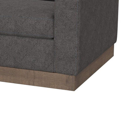 Jeni Sofa, 2 Throw Pillows, Modern 90 Inch Dark Gray Polyester Seat