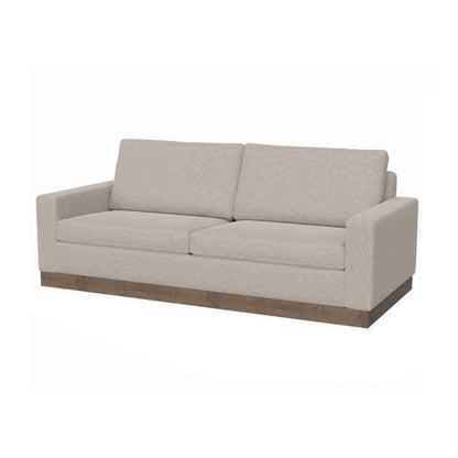 Jeni Sofa, 2 Throw Pillows, Modern 90 Inch Oyster Beige Polyester Seat