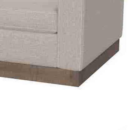 Jeni Sofa, 2 Throw Pillows, Modern 90 Inch Oyster Beige Polyester Seat