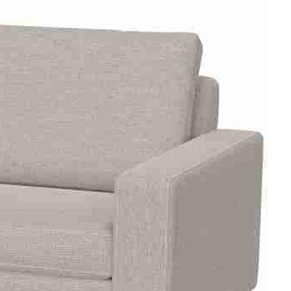 Jeni Sofa, 2 Throw Pillows, Modern 90 Inch Oyster Beige Polyester Seat