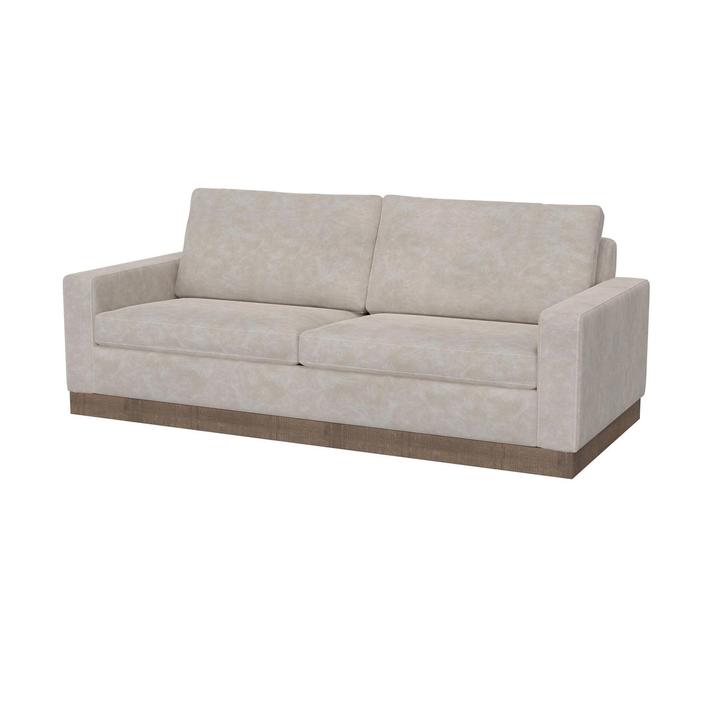 Jeni Sofa, 2 Throw Pillows, Modern 90 Inch Oyster Gray Faux Leather