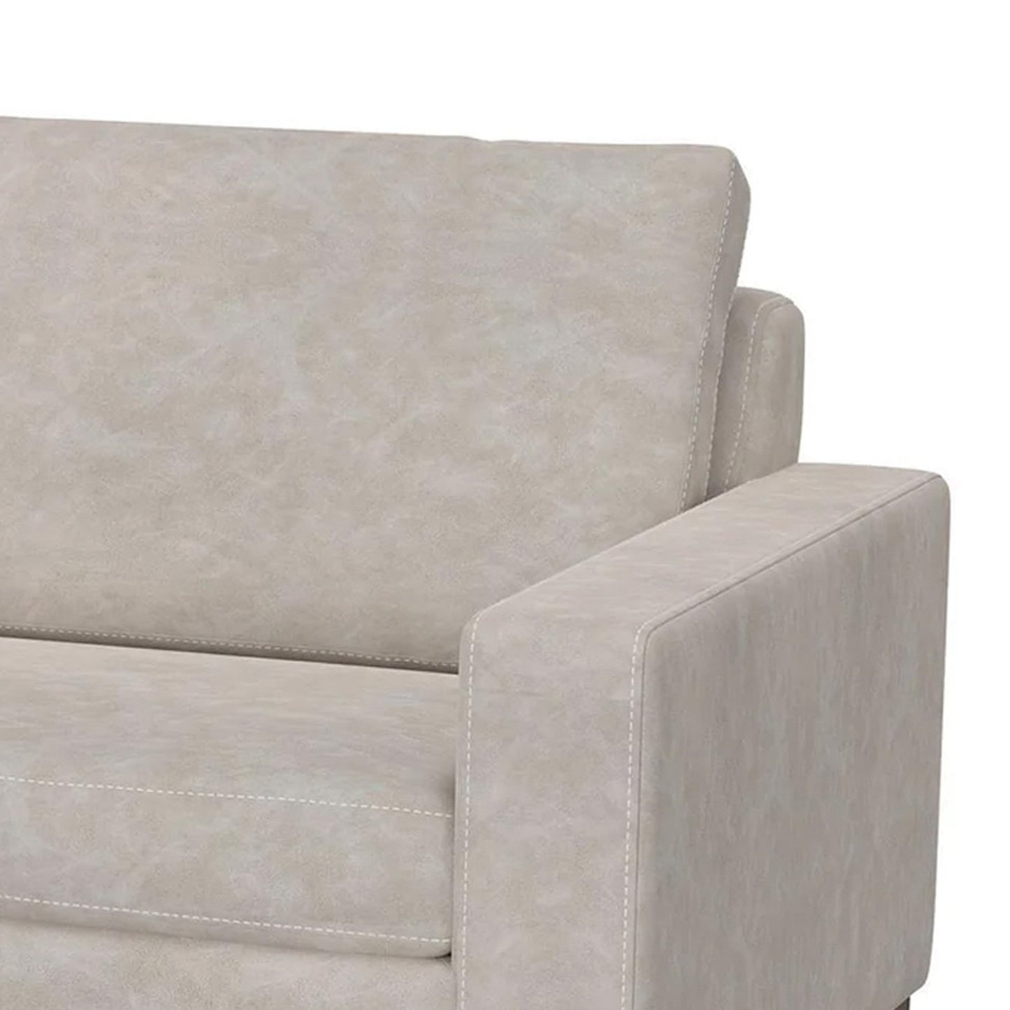 Jeni Sofa, 2 Throw Pillows, Modern 90 Inch Oyster Gray Faux Leather
