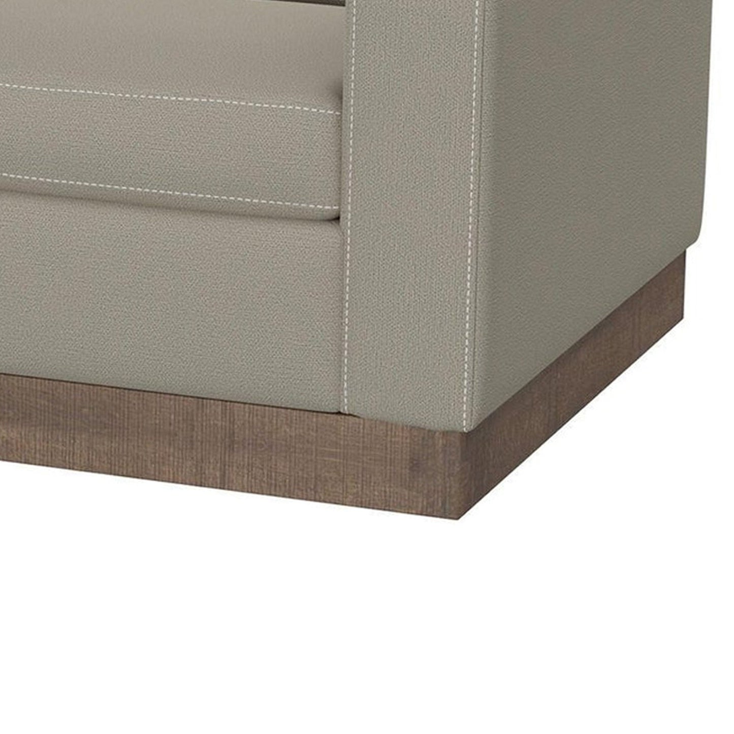 Jeni Sofa, 2 Throw Pillows, Modern 90 Inch, Almond Gray Polyester Seat