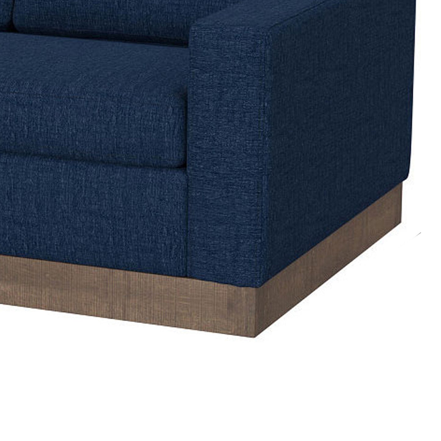 Jeni Sofa, 2 Throw Pillows, Modern 90 Inch, Midnight Blue Polyester