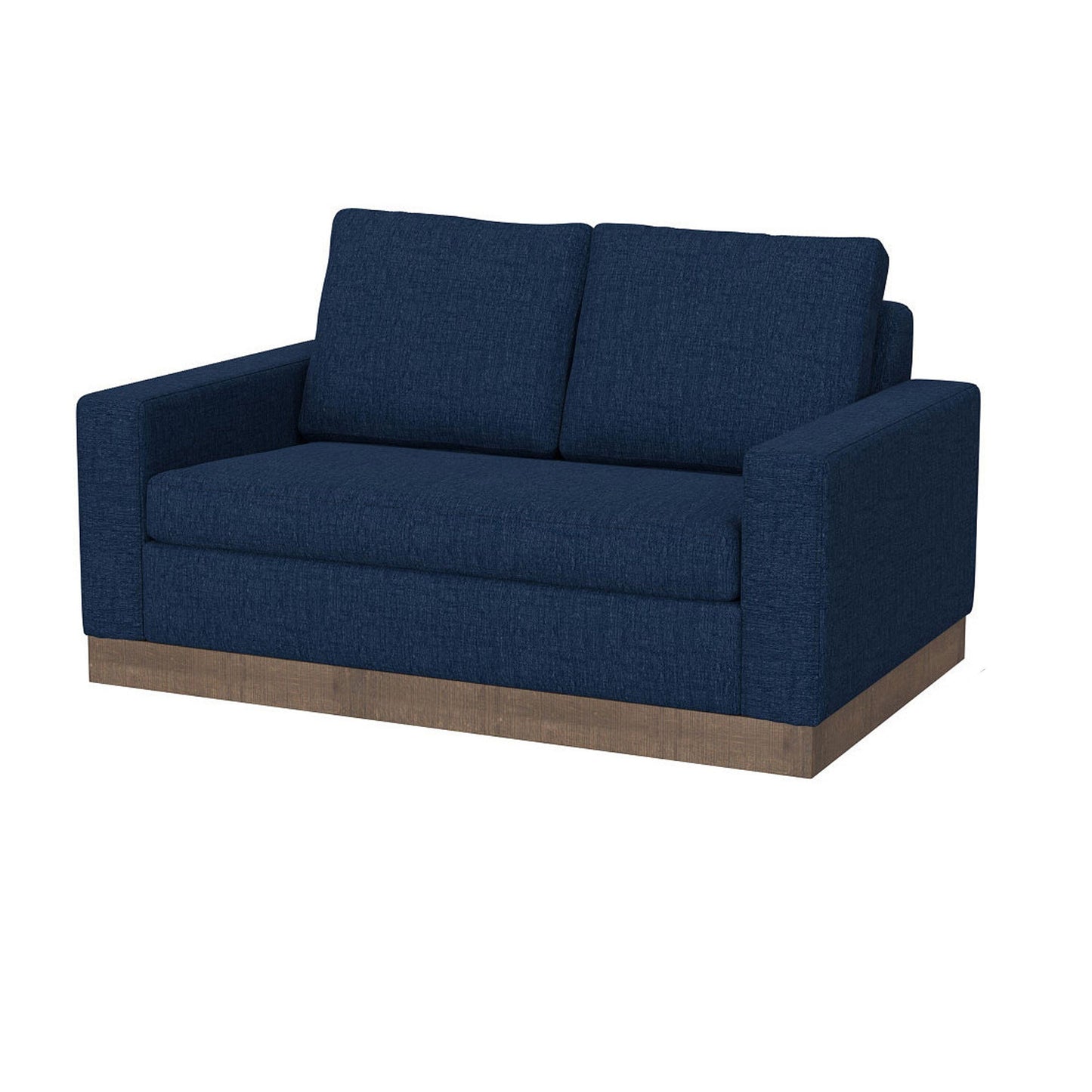 Jeni Sofa, 2 Throw Pillows, Modern 90 Inch, Midnight Blue Polyester