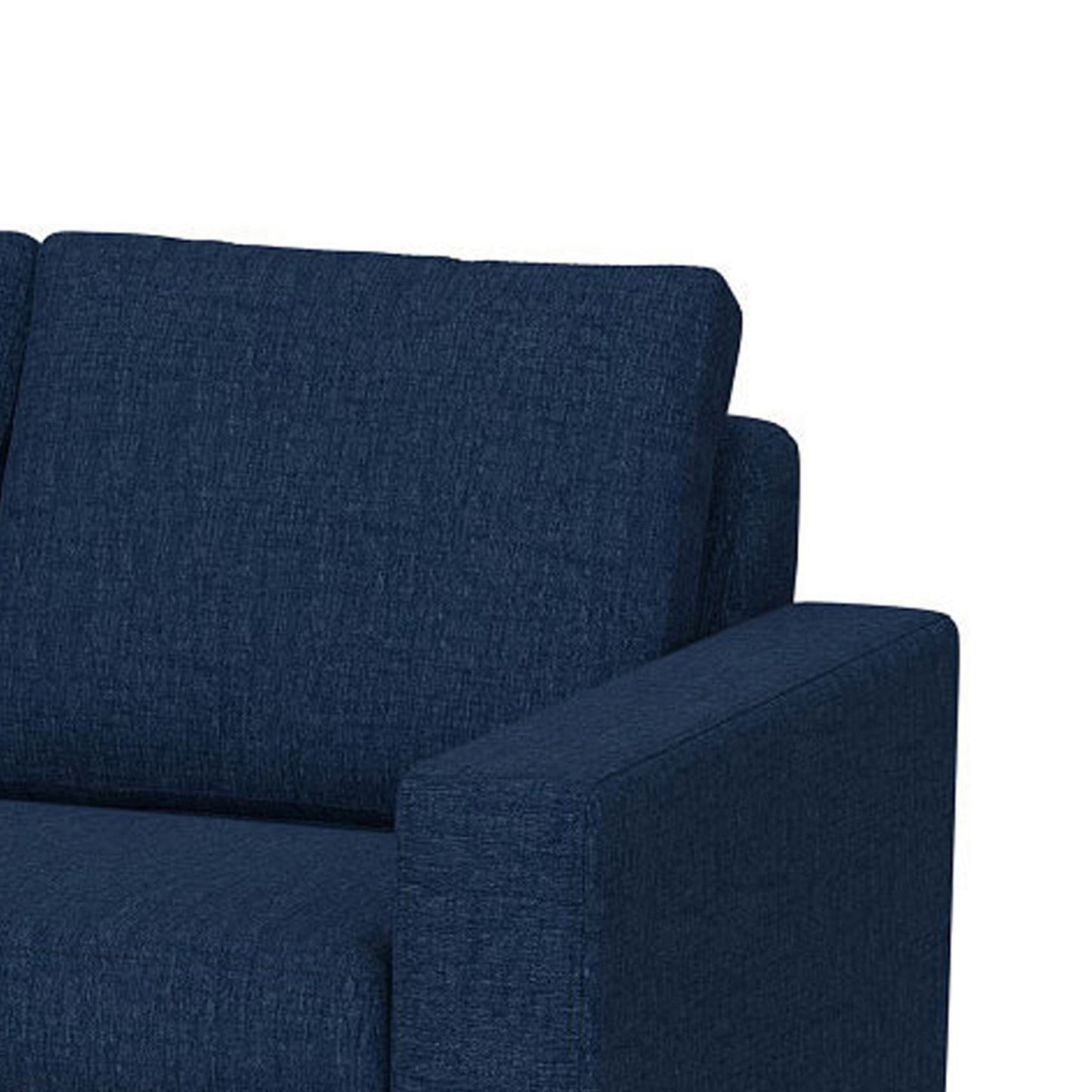 Jeni Sofa, 2 Throw Pillows, Modern 90 Inch, Midnight Blue Polyester