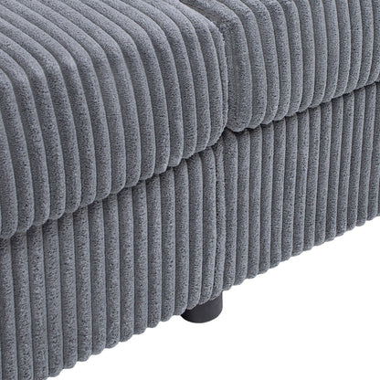Jennifer Taylor Home Goliath 86 Oversized Double Chaise Lounge Sofa Bed, Carbon Gray Corduroy