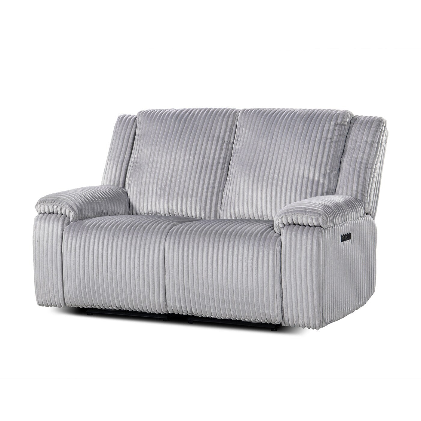 Jennifer Taylor Home Philip 62 Power Motion Recliner Loveseat Sofa, Moon Gray Corduroy