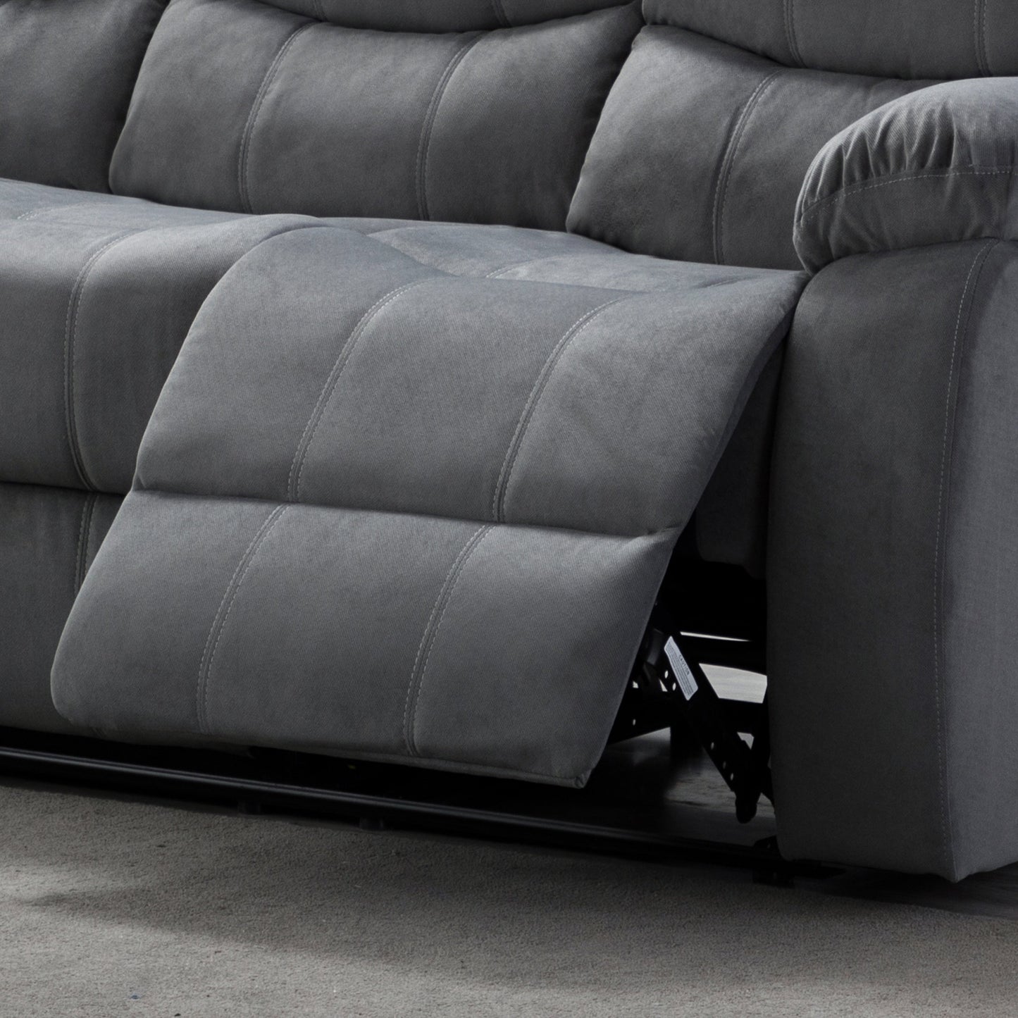 Jim Grey Upholstered Reclining Living Room Sofa