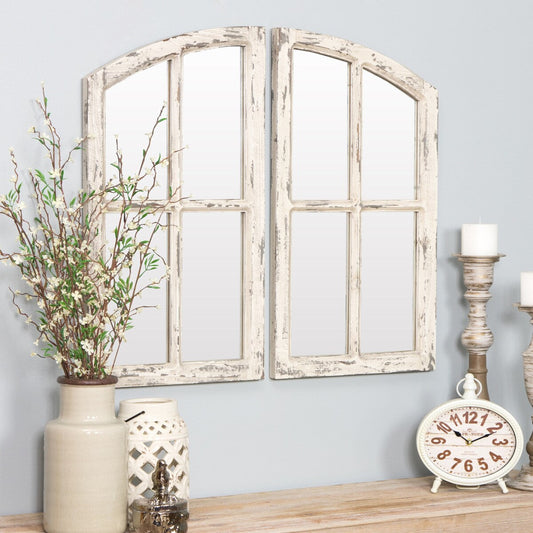 Jolene Arched Window Pane Mirrors (Set of 2)