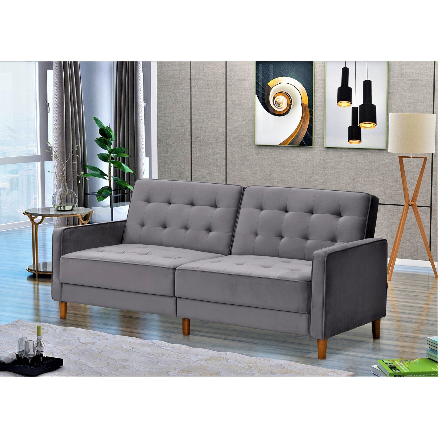 Jonathan Tufted Velvet Sofa Bed Sleeper
