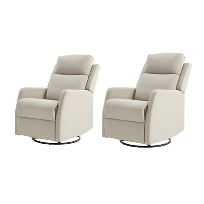 Julian Modern Swivel Rocker Manual Recliner Set of 2 by HULALA HOME