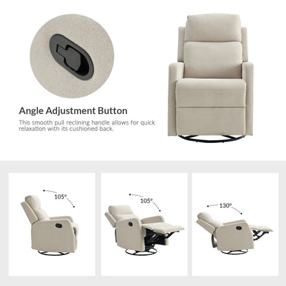 Julian Modern Swivel Rocker Manual Recliner Set of 2 by HULALA HOME