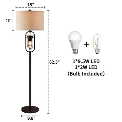 KAWOTI 62.5 inch Bronze Standard Floor Lamp with Night Light