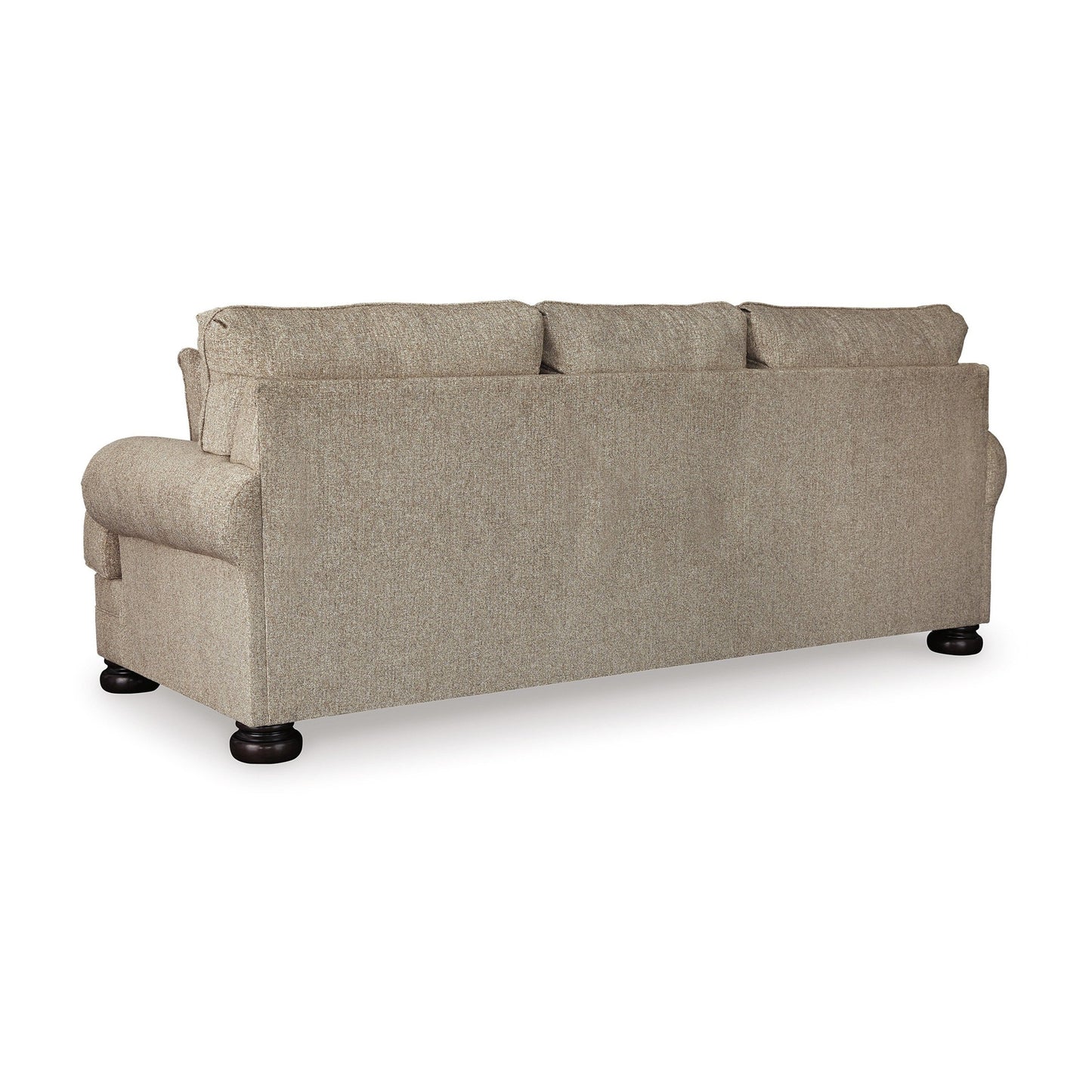 Kana Sofa, 5 Accent Throw Pillows, 100 Inch Classic Brown Polyester