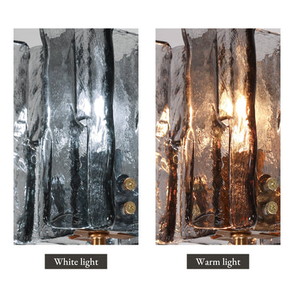 Kasy Modern 5-Light Linear Chandelier Textured Glass Kitchen Island Light Unique Design
