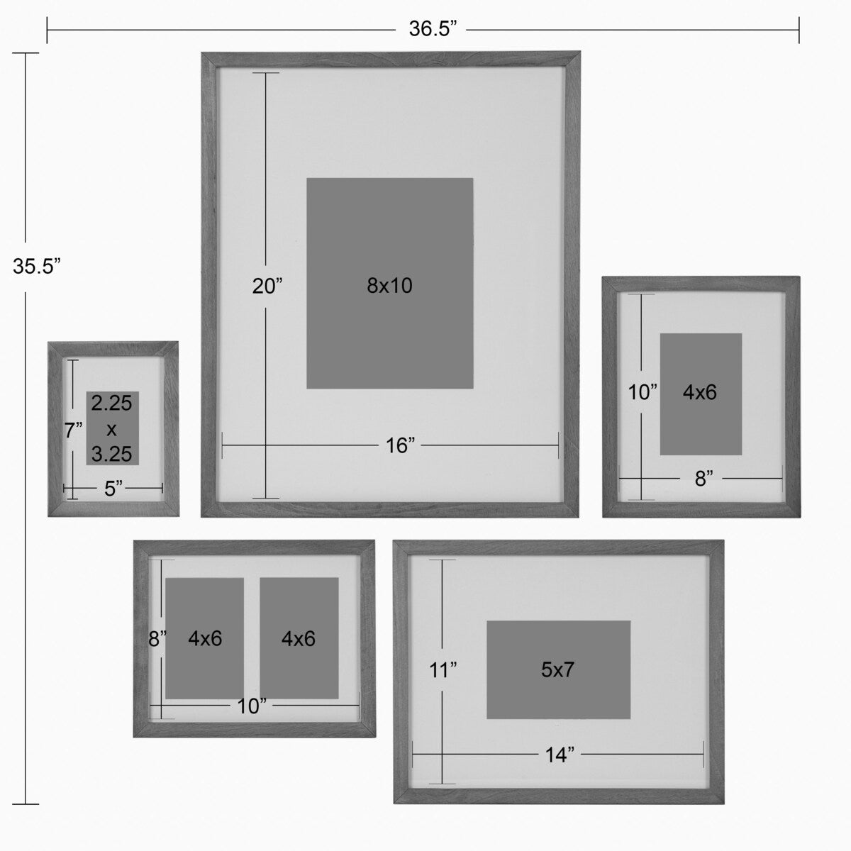 Kate and Laurel Gallery Wall Matted Picture Frame Set