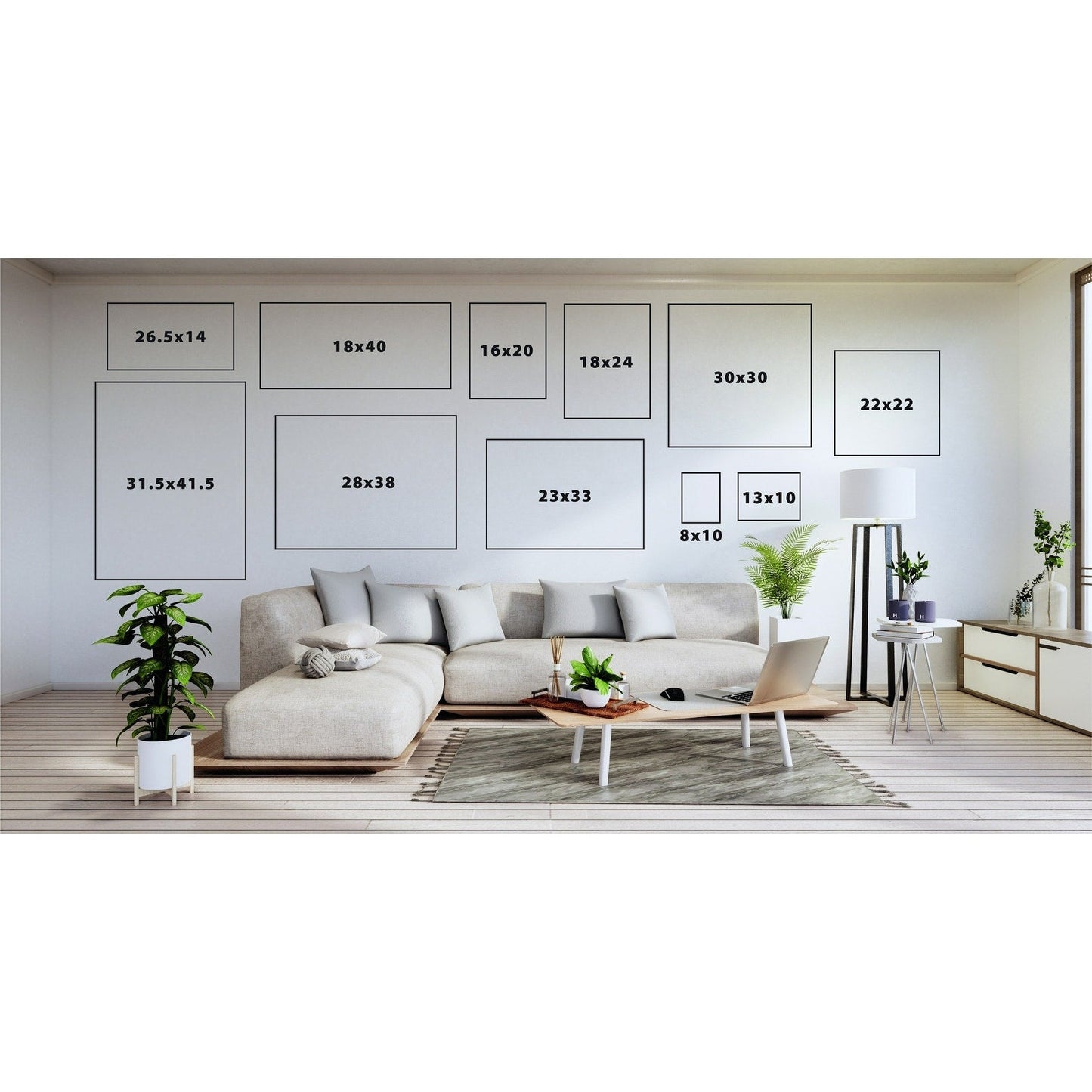 Kate and Laurel Sylvie Beaded Abstract Botanical Canvas