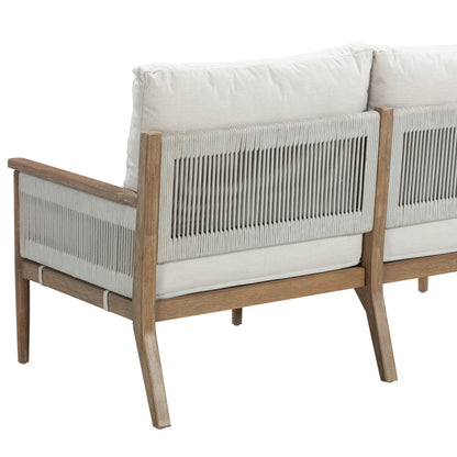 Kayden Bohemian 3-Piece Patio Conversation Set, Outdoor Loveseat and Chair Set with Solid Acacia Wood Frame