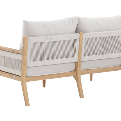 Kayden Bohemian 3-Piece Patio Conversation Set, Outdoor Loveseat and Chair Set with Solid Acacia Wood Frame