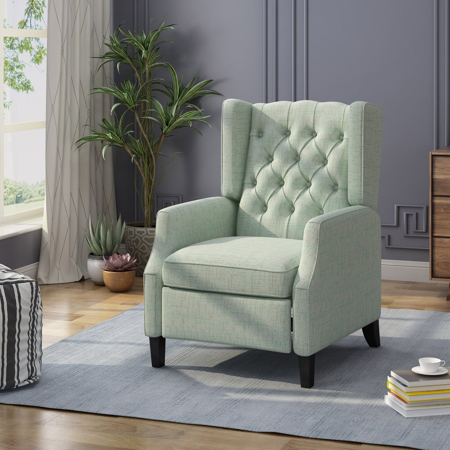 Keating Traditional Wingback Recliner by Christopher Knight Home