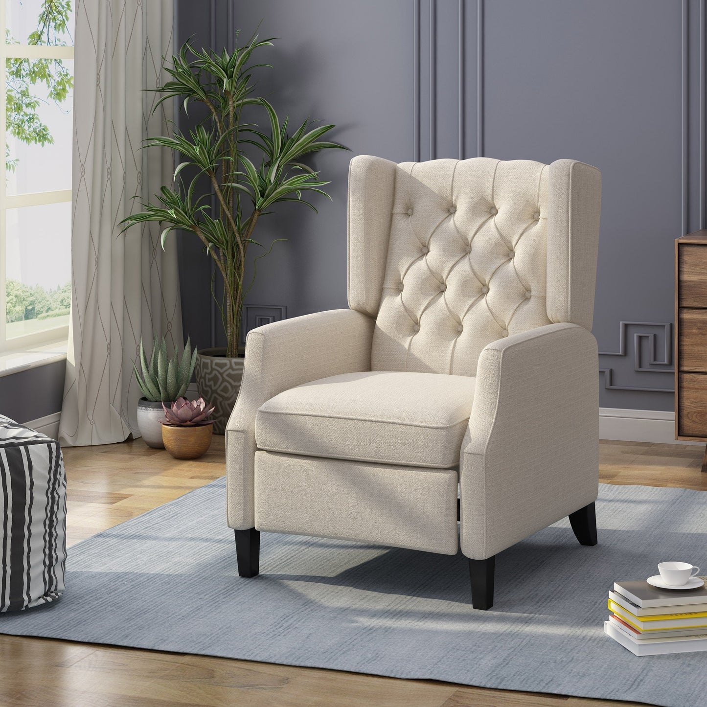 Keating Traditional Wingback Recliner by Christopher Knight Home