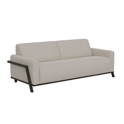 Kelly Sofa, Beige Polyester, 2 Throw Pillows, Solid Pine Wood, 91 Inch