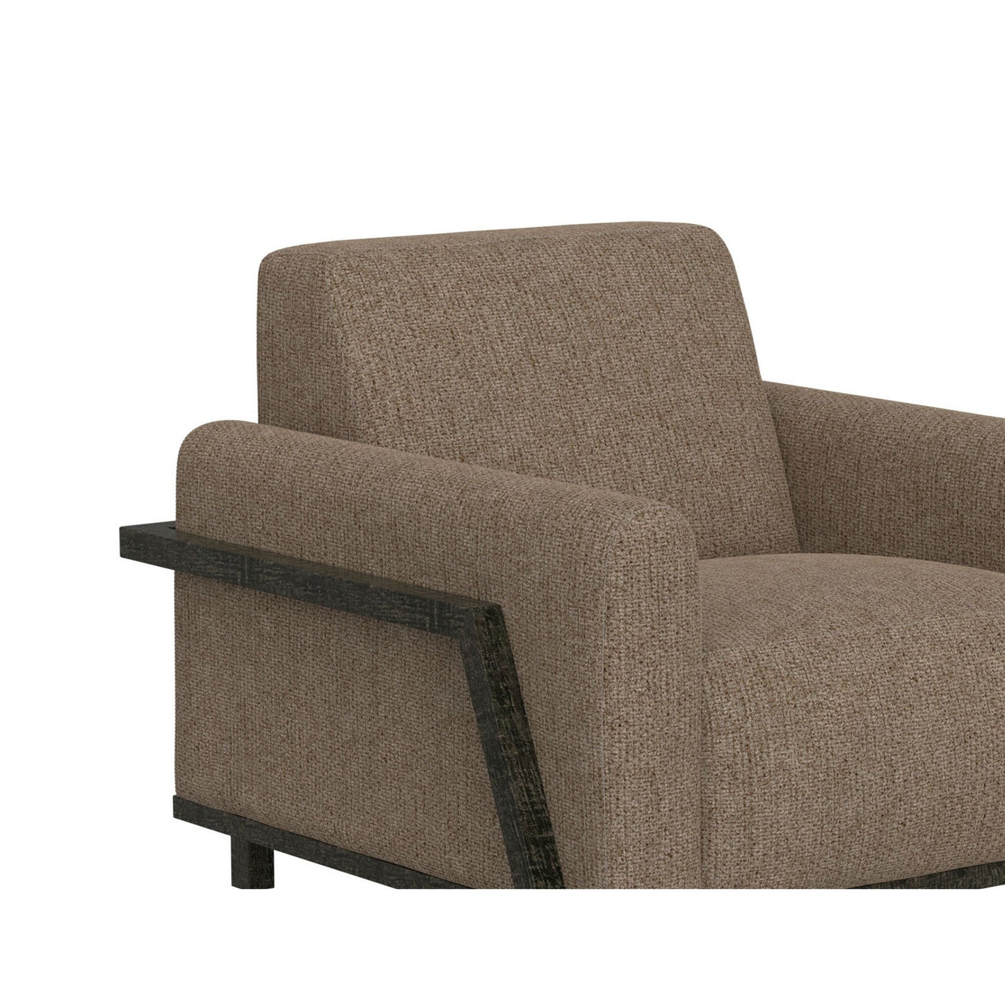 Kelly Sofa, Light Brown Polyester, 2 Throw Pillows, Solid Wood, 91 Inch