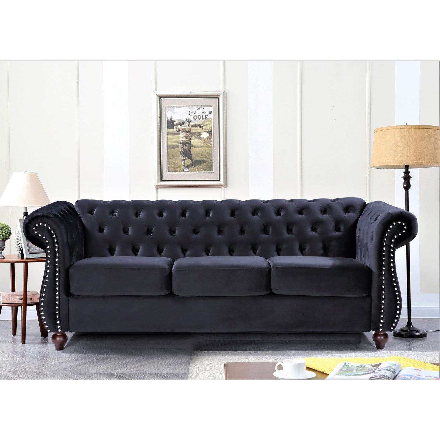 Kemos Velvet Chesterfield Sofa