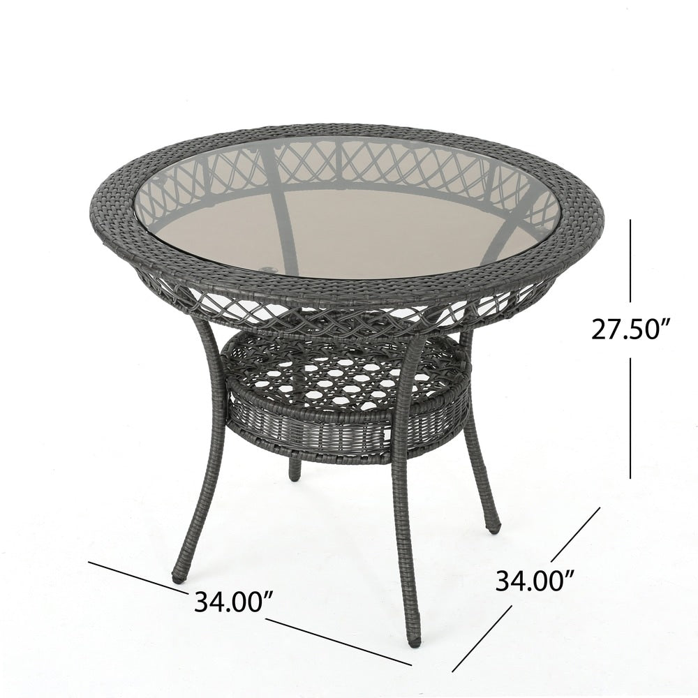 Kendricks Outdoor 5-piece Wicker Dining Set with Cushions by Christopher Knight Home