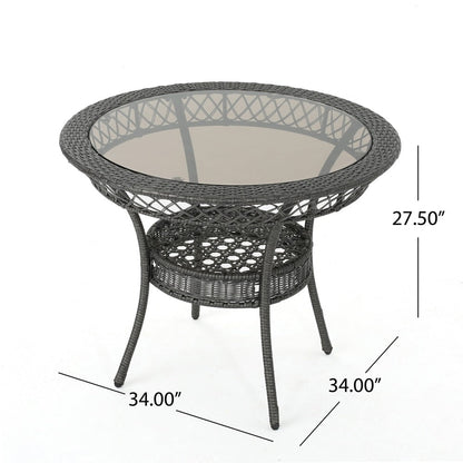 Kendricks Outdoor 5-piece Wicker Dining Set with Cushions by Christopher Knight Home