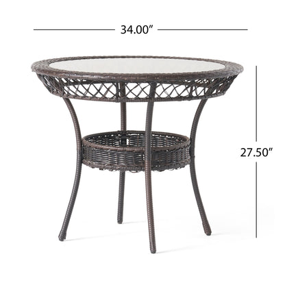 Kendricks Outdoor 5-piece Wicker Dining Set with Cushions by Christopher Knight Home