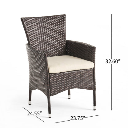 Kendricks Outdoor 5-piece Wicker Dining Set with Cushions by Christopher Knight Home