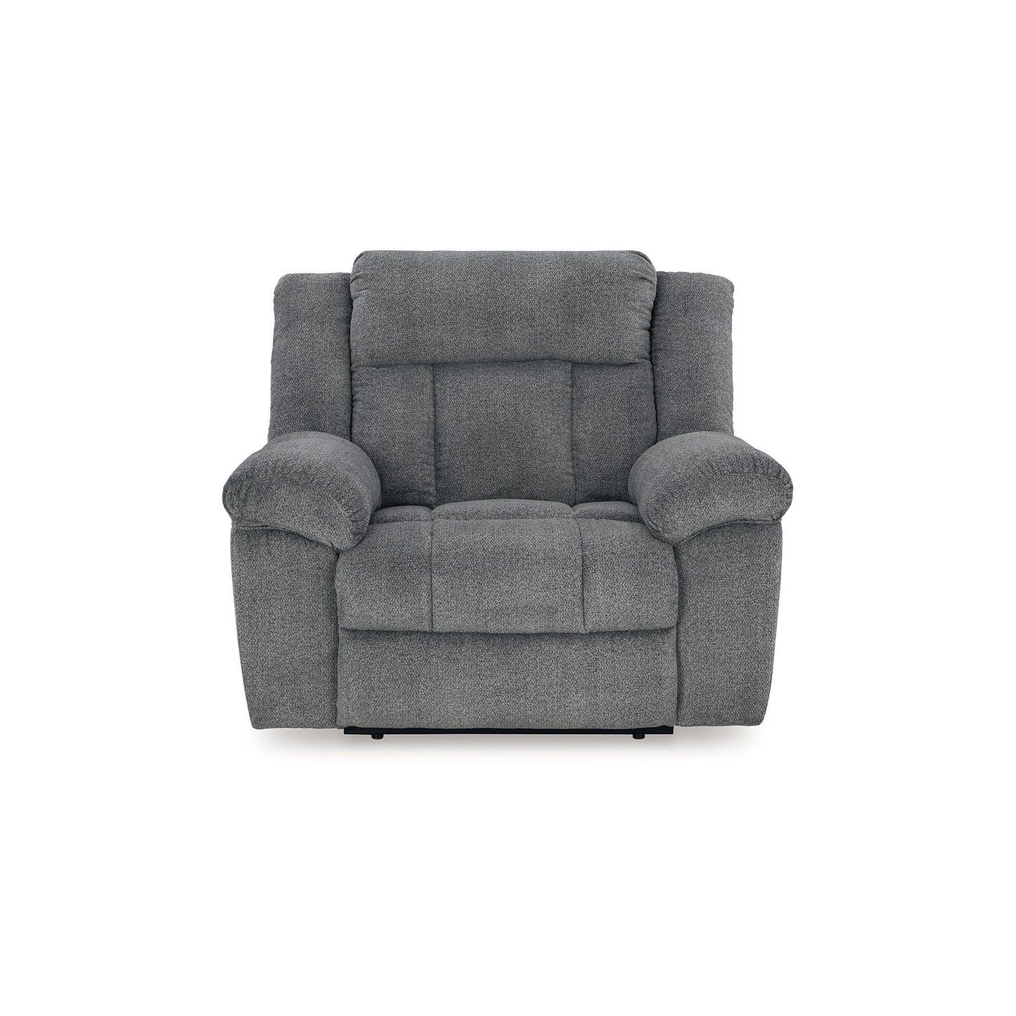 Kendy Power Recliner with Adjustable Headrest, Slate Gray Polyester