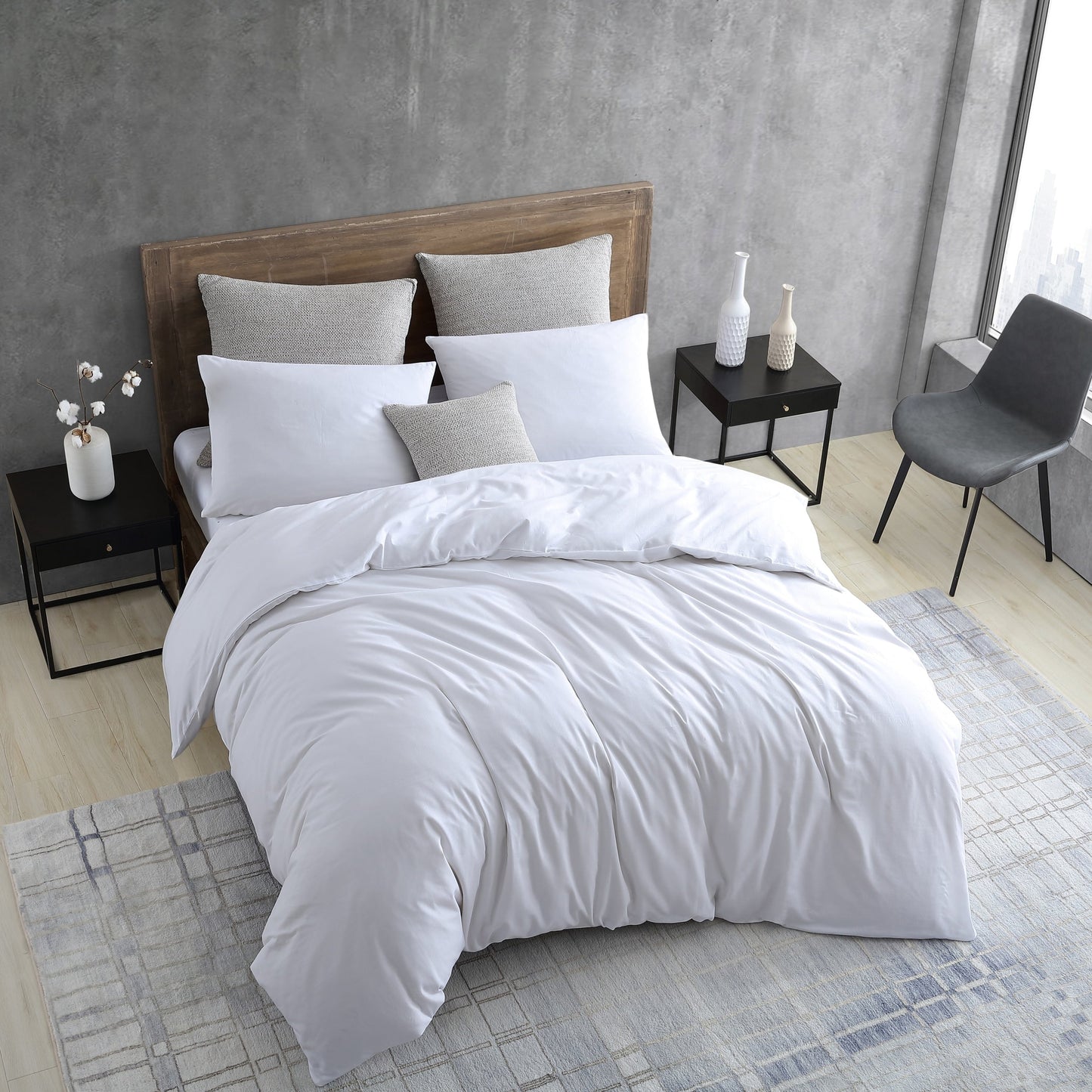 Kenneth Cole New York Miro Solid Reversible Duvet Cover Set