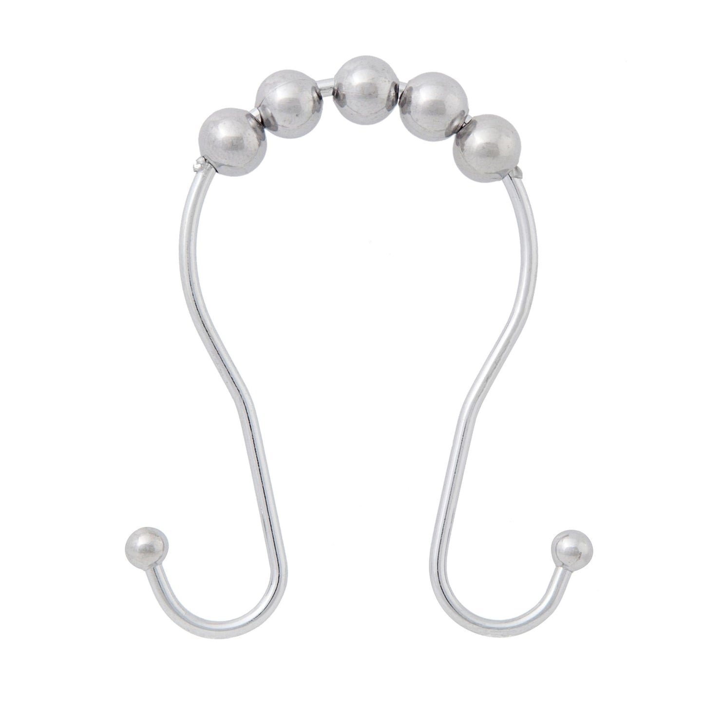 Kenney Beaded Roller Shower Curtain Double Hooks, Set of 12
