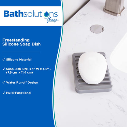 Kenney Freestanding Silicone Soap Dish - Gray - 4.5 L x 3 W