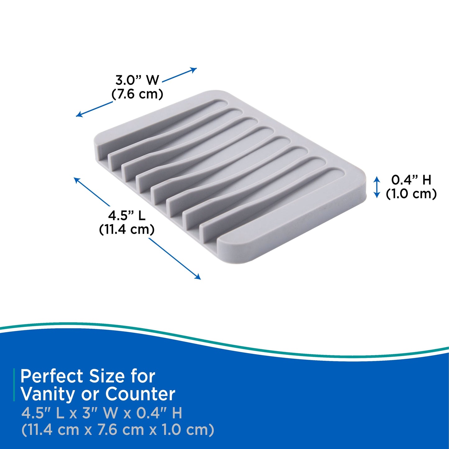 Kenney Freestanding Silicone Soap Dish - Gray - 4.5 L x 3 W