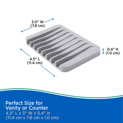 Kenney Freestanding Silicone Soap Dish - Gray - 4.5 L x 3 W