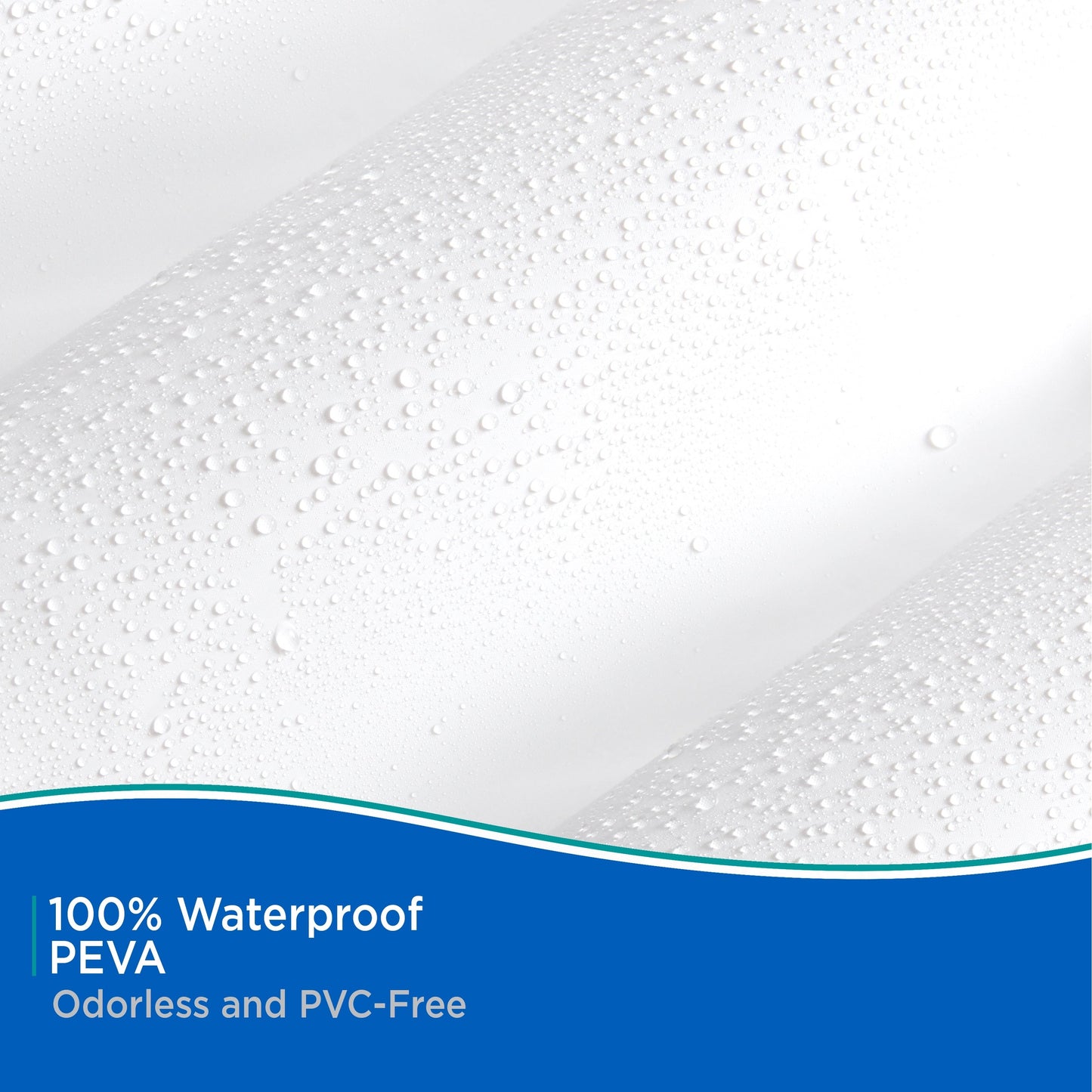 Kenney Medium Weight PEVA Shower Curtain Liner, 70 W x 72 H, 2-Pack