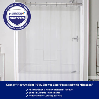 Kenney Microban Protected Heavyweight PEVA Shower Liner, 70 W x 72 H