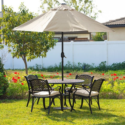 Kinger Home Harmon 5-Piece Cast Aluminum Outdoor Dining with Cushions - 41-Inch