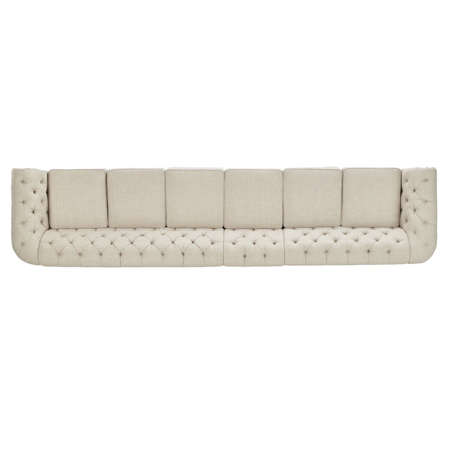 Knightsbridge Beige Linen Tufted Chesterfield Modular Sofa by iNSPIRE Q Artisan